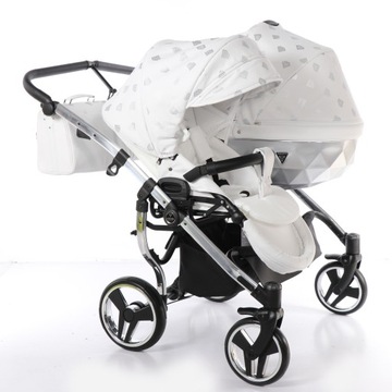 Коляска для двойни JUNAMA GLOW DUO 4в1 серебристый 03