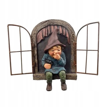 Niegrzeczny ogród krasnolud statua Elf wychodzi dr