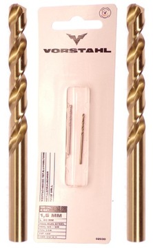 WIERTŁO KOBALTOWE DO METALU 1,5 MM 2 SZT HSS-Co 6%