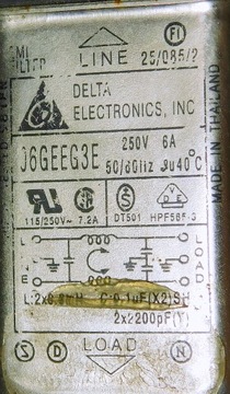 Сетевой фильтр 6А 250В 06GEEG3E ДЕЛЬТА [0A6]