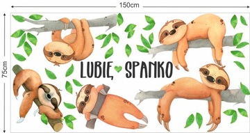НАКЛЕЙКИ НА НАСТЕНУ ЛЕНЬЦЫ SLOTH 100x200см LE