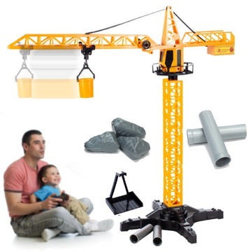 DŹWIG BUDOWLANY 55 cm Z WIADERKIEM ŻURAW BUDOWA RC