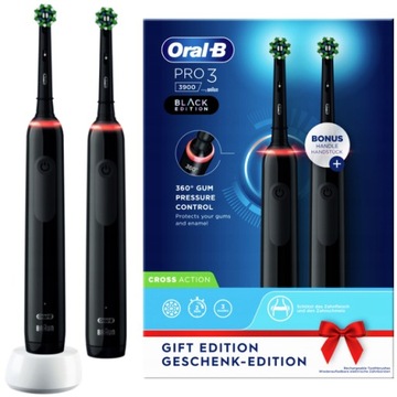 Szczoteczki Elektryczne do Zębów Oral-B Pro 3 3900N Duo Czarne