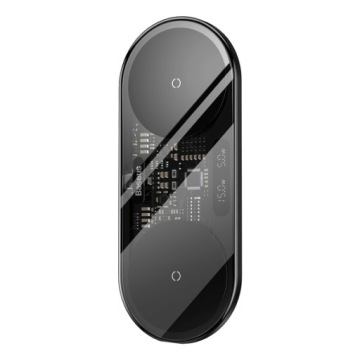 Беспроводное зарядное устройство Dual Qi со светодиодным дисплеем Baseus Digital