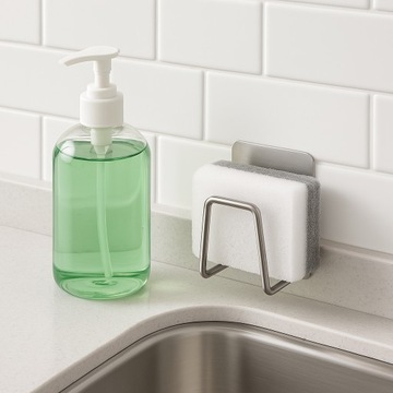 ORGANIZER NA GĄBKE KUCHENNĄ UCHWYT SREBRNY