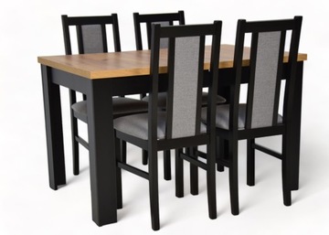 Stół rozkładany 80x140/180 dąb craft 4 krzesła tapicerowane WYBÓR KOLORÓW
