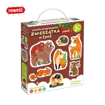 CZUCZU PUZZLE PROGRESYWNE ZWIERZĘTA W LESIE 2+