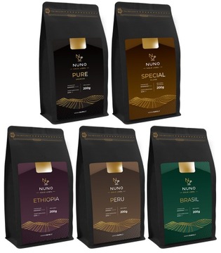 KAWA ZIARNISTA NUNO GOLD ZESTAW 5X200G ŚWIEŻA 72H