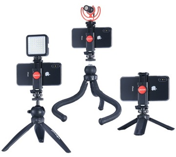 Штатив-держатель для телефона с холодным башмаком для лампы