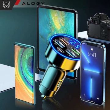 АВТОМОБИЛЬНОЕ ЗАРЯДНОЕ УСТРОЙСТВО 4X USB QC 3.0 + USB C PD 20 Вт БЫСТРО МОЩНОЕ ДЛЯ ВАШЕГО ТЕЛЕФОНА