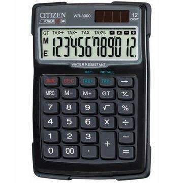 Kalkulator Citizen WR 3000 Outdoor 12-cyfrowy wyświetlacz czarny