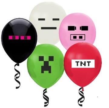 BALONY zestaw na urodziny PIKSELE TNT