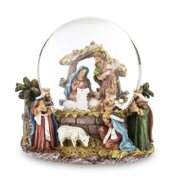 KULA ŚNIEŻNA SZKLANA SZOPKA BOŻONARODZENIOWA