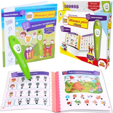 MÓWIACE PIÓRO + KSIĄŻECZKA INTERAKTYWNA Edukacyjna Łamigówki