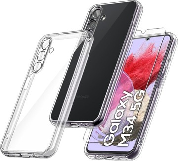 Etui do Samsung Galaxy M34 5G WZMACNIANE 360° CLEAR + Szkło 9H