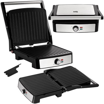 GRILL ELEKTRYCZNY OPIEKACZ ROZKŁADANY TOSTER PANINI 2200W