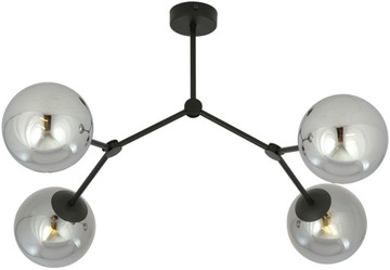 LAMPA SUFITOWA ŻYRANDOL CZARNY SZKLANE KLOSZE LED