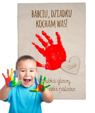 PODZIĘKOWANIE DLA DZIADKÓW PREZENT DLA BABCI DZIADKA RAMKA ODCISK DŁONI