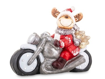 FIGURKA ŚWIĄTECZNA RENIFER NA MOTOCYKLU 40CM XL
