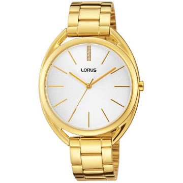 Złoty zegarek damski Lorus z bransoletką RG206KX9