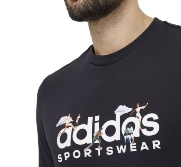 КОМФОРТНАЯ ФУТБОЛКА ADIDAS ИЗ ХЛОПКА СПОРТИВНАЯ ОДЕЖДА С ГРАФИКОЙ 3XL