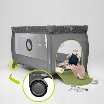 Дорожная кроватка Stefi Plus Grey White