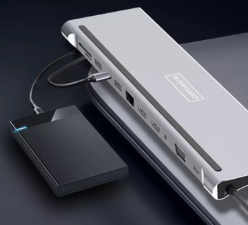 АДАПТЕР-концентратор ДОК-СТАНЦИИ USB-C 12in1 2x HDMI 4K ETHERNET RJ45 SD M1 M2