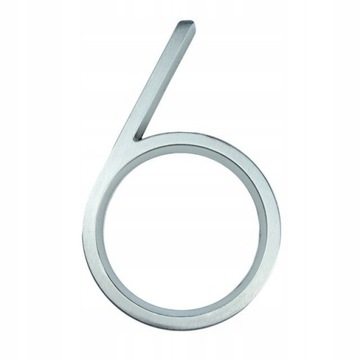metal NUMER DOMU mieszkania CYFRA 6 srebrna 12,5cm