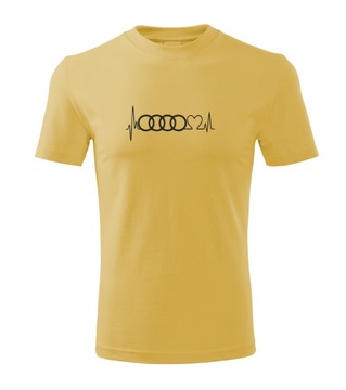 Koszulka T-shirt męska M86 AUDI A6 A8 beżowa rozm 3XL