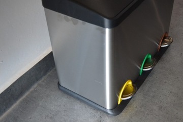 SONGMICS Контейнер для сортировки мусора 3x15л, серебристый