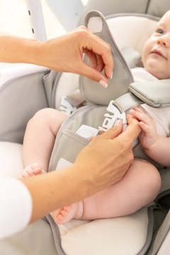 INDIGO Caretero 2в1 стульчик для кормления и качели для малышей, бежевый