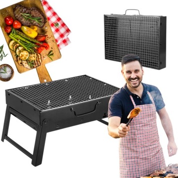 Дорожный угольный гриль портативный складной туристический чемодан с ручкой
