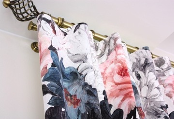 Толстая 3D велюровая занавеска индивидуального размера с яркими большими цветами