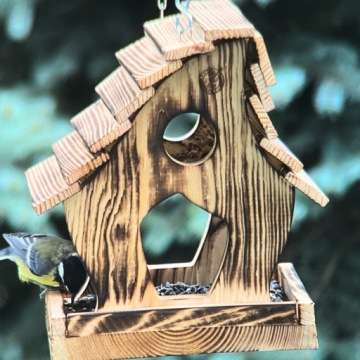 Кормушка для птиц Solid Fired на цепочке + 200 г корма