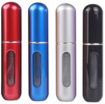 4x ATOMIZER PODRÓŻNY PERFUM 5ML FLAKONIK ALUMINIUM