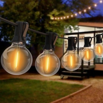 GIRLANDA OGRODOWA SOLARNA 30x ŻARÓWEK LED + PILOT Zasilanie solarne