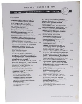 ЖУРНАЛ ЧЕРЕПНО-ЧЕЛЮСТНО-ЛИЦЕВОЙ ХИРУРГИИ № 10/2019 ТОМ 47