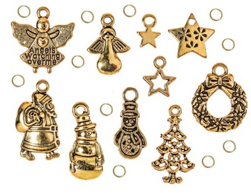 MIX ZAWIESZKI CHARMS 20ele ŚWIĘTA BOŻE NARODZENIE