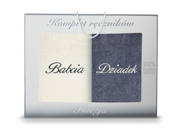 Komplet ręczników w pudełku SUPER Babcia Dziadek