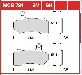 Klocek hamulcowy kpl. MCB781SH LUCAS sinter-SH