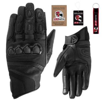 Rękawice motocyklowe krótkie REBELHORN PATROL SHORT BLACK czarny GRATISY