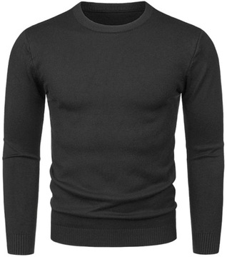 MĘSKI SWETER KLASYCZNY GŁADKI ELASTYCZNY