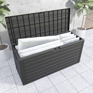 Садовый ящик, ящик для хранения подушек, пластик, 300л, серый