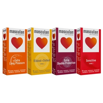 Zestaw prezerwatyw kondomów Masculan Intense MIX 40 szt PREMIUM