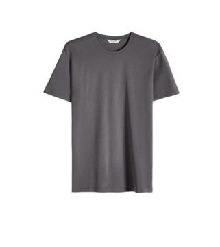 KOSZULKA SZARA KLASYCZNA GŁADKA KRÓTKI RĘKAW T-SHIRT PROSTY S