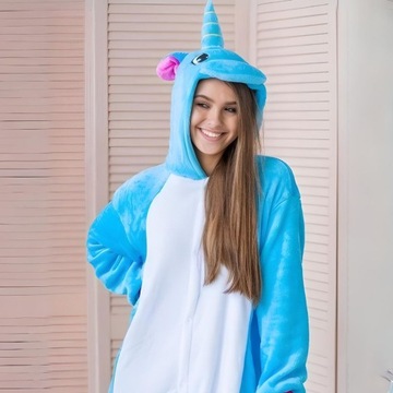 Piżama Onesie Kigurumi Kostium Przebranie Jednorożec XL: 175 - 185cm