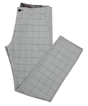 БРЮКИ ИЗ ЭЛЕГАНТНОГО МАТЕРИАЛА, СВЕТЛО-СЕРЫЕ, В Клетку, W40