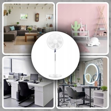 НАСТОЛЬНЫЙ ВЕНТИЛЯТОР, НАПОЛЬНЫЙ ВЕНТИЛЯТОР, ТИХИЙ, МОЩНЫЙ, 7 ЛОПАСТЕЙ, 3 РЕЖИМА, БЕЛЫЙ