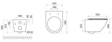 TECE БЕТОННЫЙ УНИТАЗ БЕЗОБЕДНИК ЧАША КНОПКА ЧЕРНЫЙ ГЛЯНЦЕВЫЙ МАТОВЫЙ 6В1