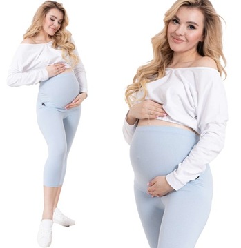 LEGGINSY CIĄŻOWE RYBACZKI Z PANELEM SPODNIE S